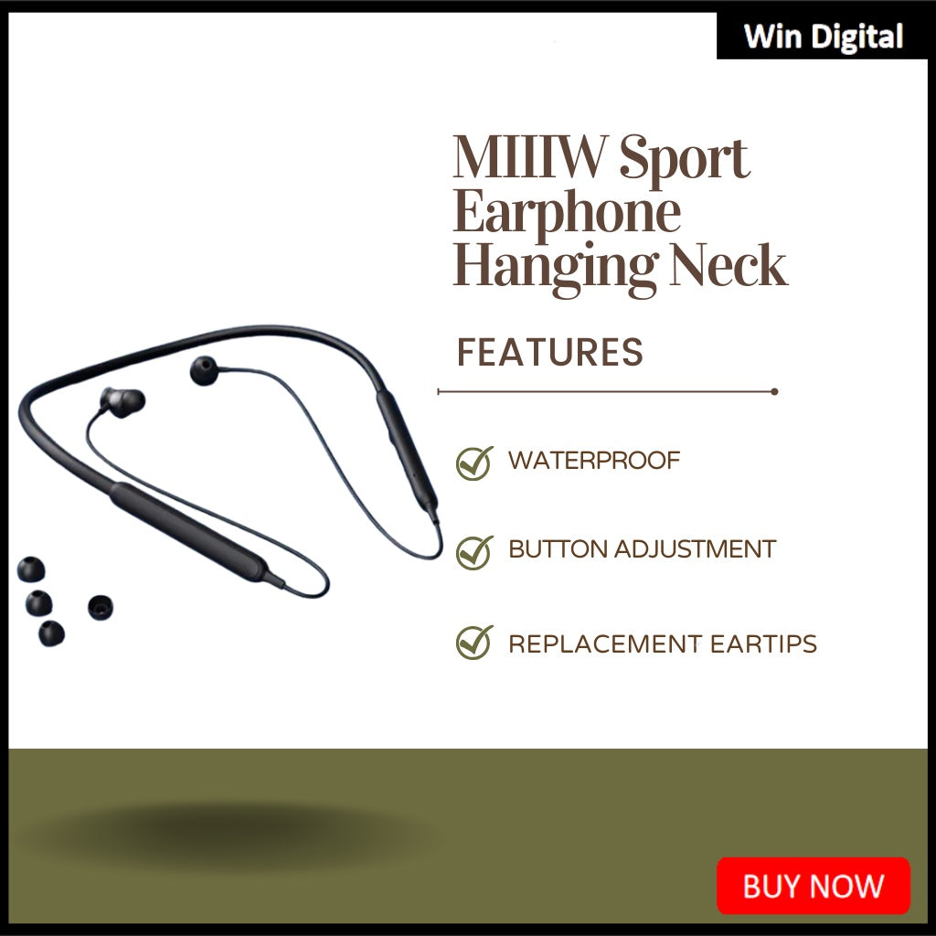 Youpin MIIIW W05 Collar Bluetooth Earphone Neck Hanging Wireless Sports Music Headset IPX4 Waterproof Earbuds In-Ear