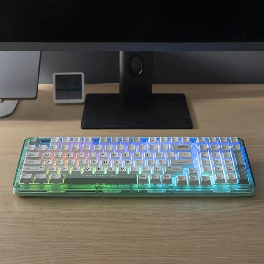 Miiiw Mechanical Keyboard Z980 Gaming Office Keyboard Three-mode Connection With RGB Lamp Effect 2.4G Bluetooth Wireless