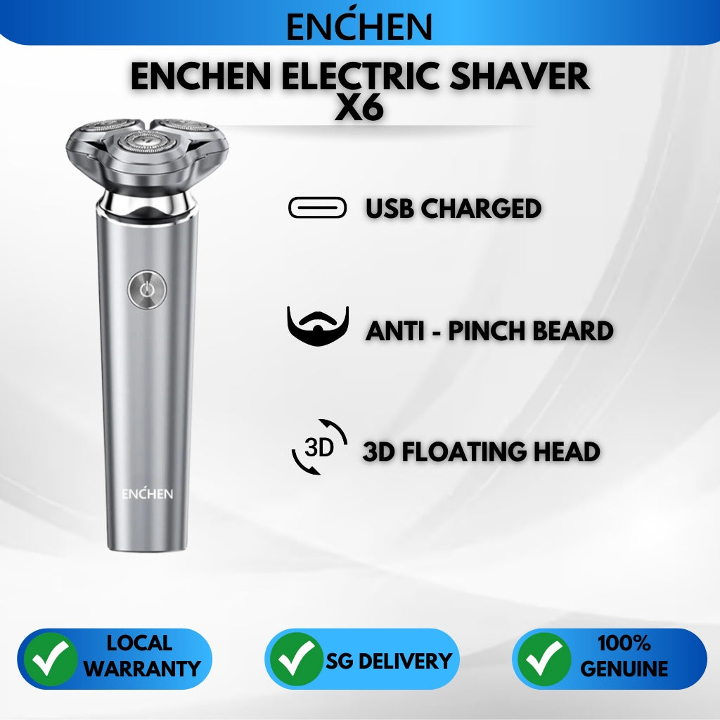 1 Year Warranty ENCHEN Electric Shaver X6 Razor Floating Blade IPX7 Wet & Dry Dual Use Face Clear Beard Shaving Machin