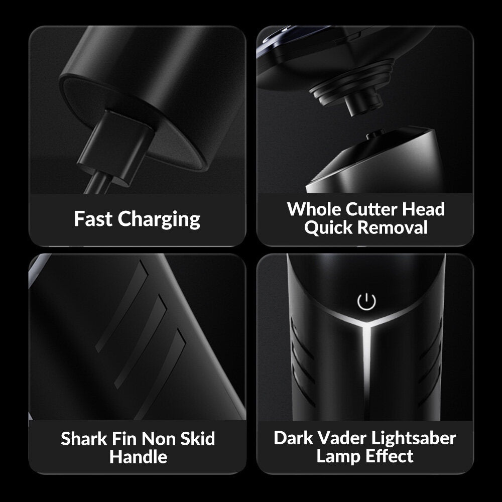 BK3000 Enchen Electric Smart Shaver Man Shaver Rechargeable ️Shark Fin Non SkidHandle Smooth & Fast Shaving