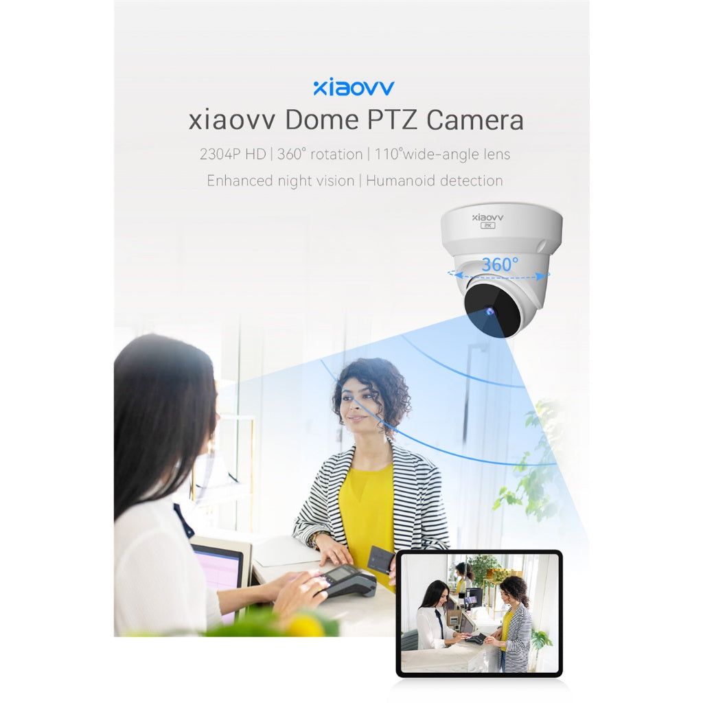 Xiaovv Smart PTZ Dome Camera Q1 1080P HD IP Camera Wifi Night Vision Home Smart Security Dome Video Surveillance