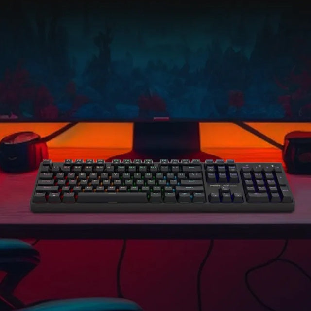MiiiW Pop Series K1040 104-Key Wired Mechanical Keyboard With 9 Color Light Effect Mixed Color Tea Shaft | Red Shaft