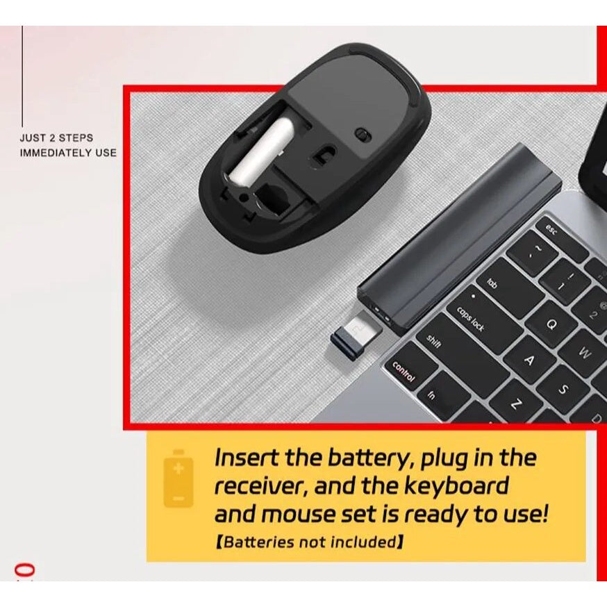 new MIIIW B1040 Keyboard Mouse Combo Set 4DPI Durable 12 Multimedia Function Key Full Size 104-Keys