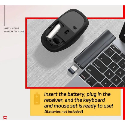 new MIIIW B1040 Keyboard Mouse Combo Set 4DPI Durable 12 Multimedia Function Key Full Size 104-Keys