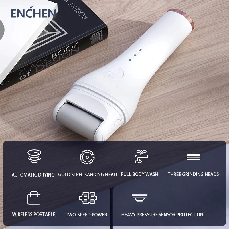 Enchen Rock Foot Callus Remover Exfoliates IPX6 Waterproof Dead Skin Remover Electric Foot Grinder