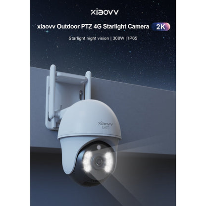 Xiaovv PTZ 4G Camera Outdoor CCTV 2K Camera Human Detection IP65 Waterproof 2-way Intercom 4G CCTV 2K Camera Home Camera