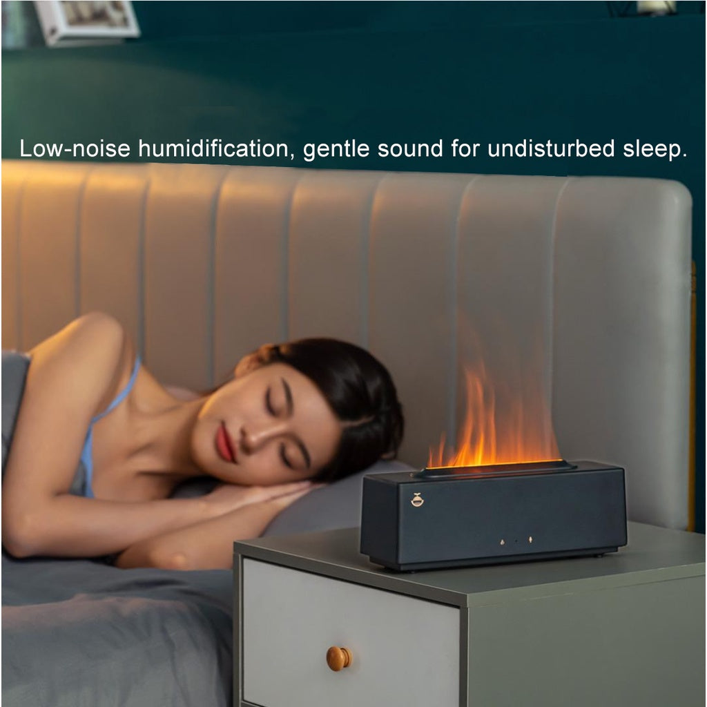 MIWAING Humidifier Built-in 19 RGBW LEDs Low Noise Rhythmic Sound-Pickup Light Effects Night Light 300ml Water Tank
