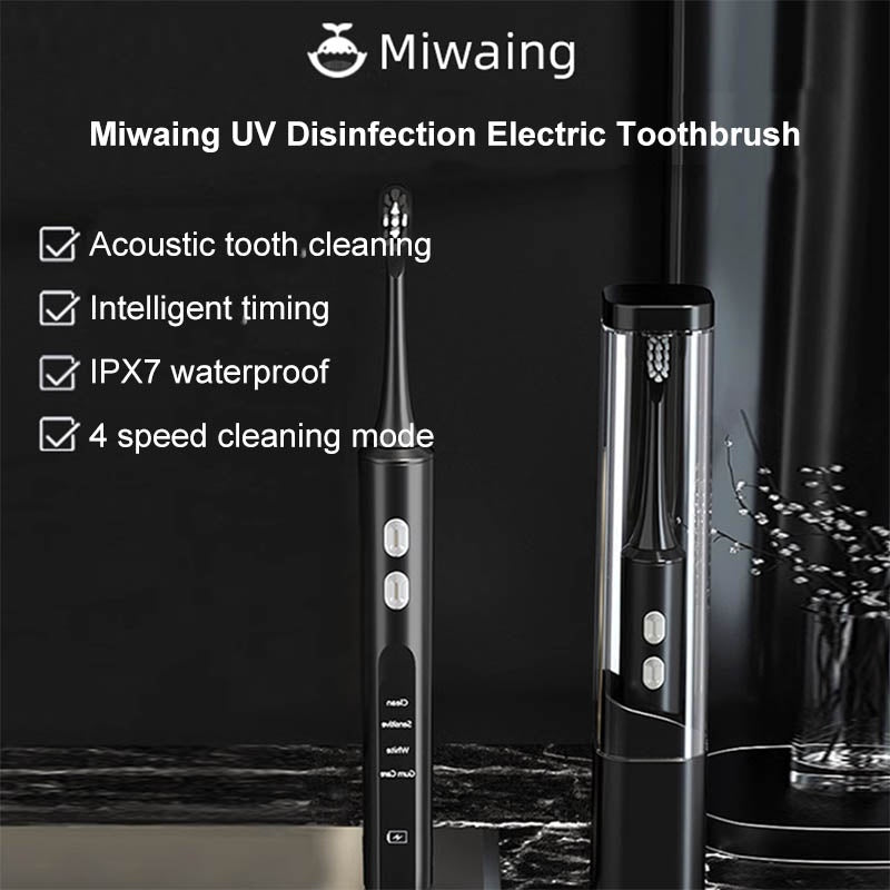 MIWAING Electric Sonic Toothbrush 99.99% Sterilization Rate IPX7 UV-C Desinfection Personal Care Electric Toothbrush