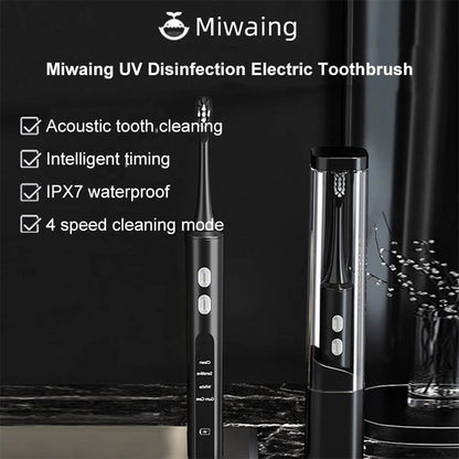 MIWAING Electric Sonic Toothbrush 99.99% Sterilization Rate IPX7 UV-C Desinfection Personal Care Electric Toothbrush