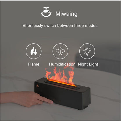 MIWAING Humidifier Built-in 19 RGBW LEDs Low Noise Rhythmic Sound-Pickup Light Effects Night Light 300ml Water Tank