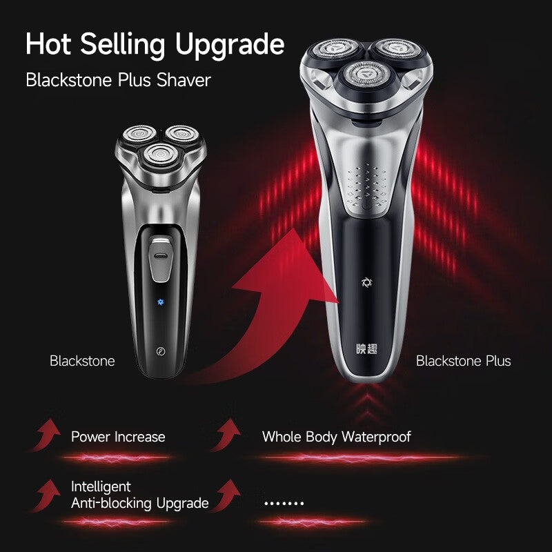 Blackstone Plus ENCHEN Electric Shaver IPX7 Waterproof Beard Trimmer Dry Wet Dual Use 8W Strong Power 3D Independent