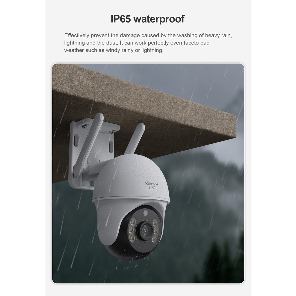 Xiaovv PTZ 4G Camera Outdoor CCTV 2K Camera Human Detection IP65 Waterproof 2-way Intercom 4G CCTV 2K Camera Home Camera