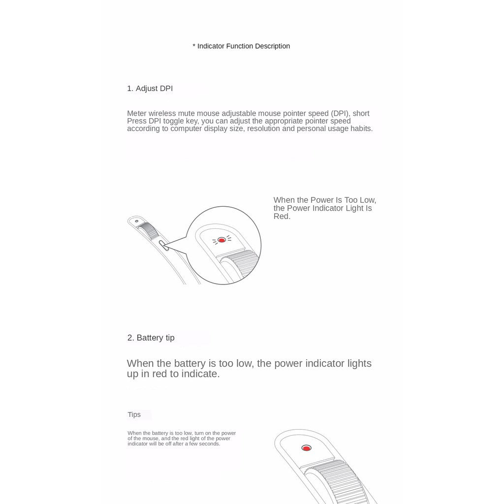 MIIIW M01 Wireless Silent Mouse 2.4G Wireless Computer Mice 3 Adjustable DPI Level (800/1200/1600) Silent Click