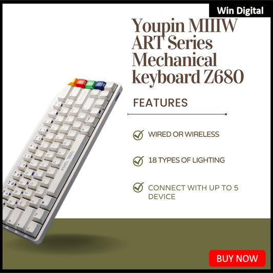 Youpin MIIIW ART Series Mechanical keyboard Z680 Pixel1985 Full Match Mechanical Keyboard Bluetooth 3.0/3.5/2.4G