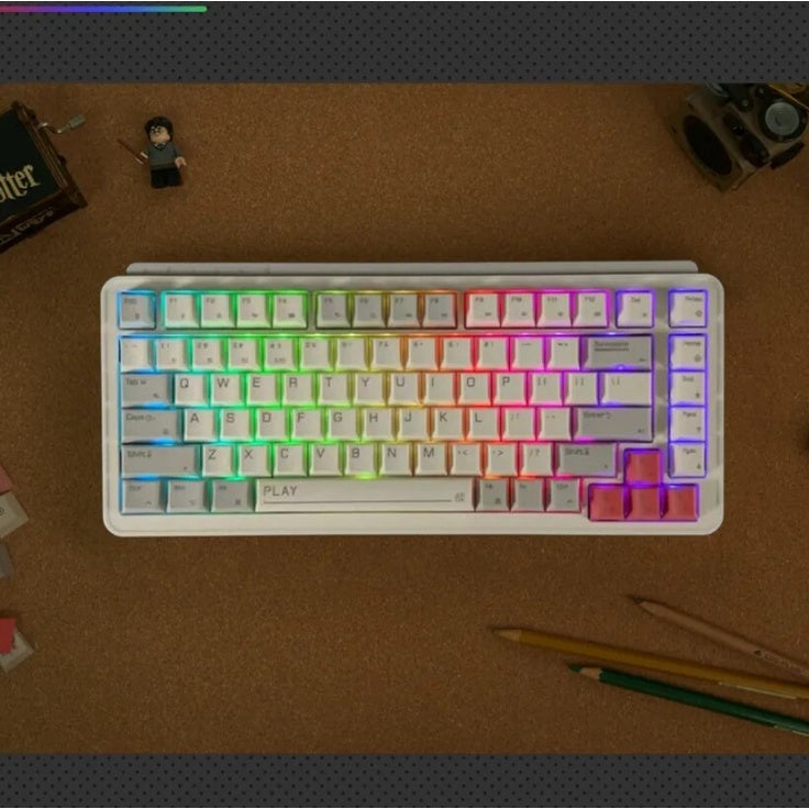 MIIIW ART Z830 Mechanical Keyboard 3-mode 83-keyS G Yellow PRO Axis Full-key Hot Swap BT 3.0 | BLE 5.0 Office Games
