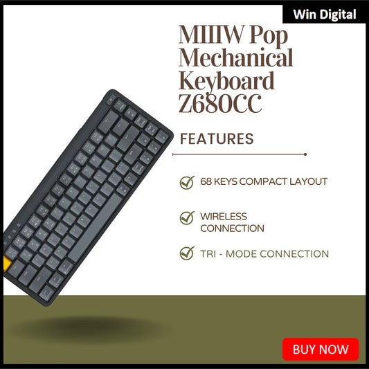 [SG STOCK]Miiiw POP Series Mechanical Keyboard 68-Key Z680cc Dual-mode Corded Gaming Office Keyboard Mechanical Keyboard