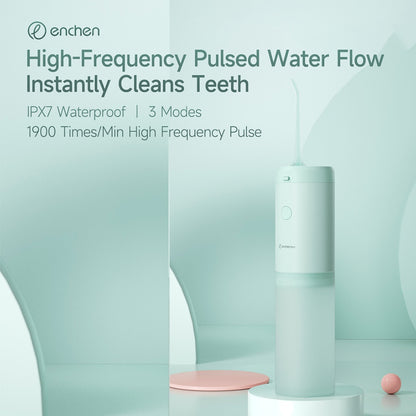 Enchen Mint 3 Dental Flosser Oral Irrigator IPX7 Waterproof High Frequency Pulse 3 Speed Cleaning Mode