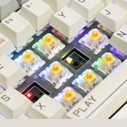 MIIIW ART Z830 Mechanical Keyboard 3-mode 83-keyS G Yellow PRO Axis Full-key Hot Swap BT 3.0 | BLE 5.0 Office Games