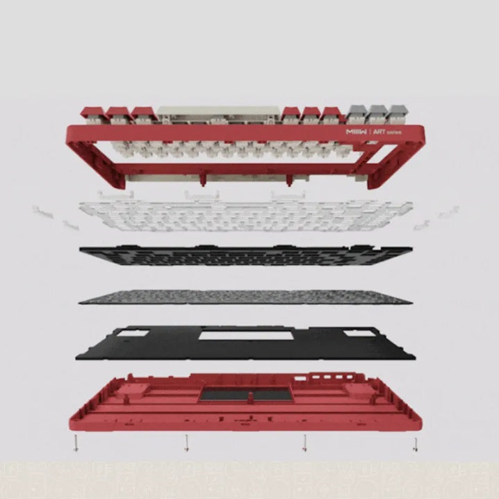 MIIIW ART Z830 Mechanical Keyboard 3-mode 83-keyS G Yellow PRO Axis Full-key Hot Swap BT 3.0 | BLE 5.0 Office Games