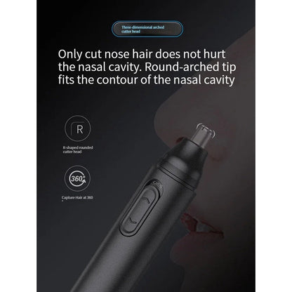 MIWAING 360° Nose Hair Trimmer Stainless Steel R-shaped Cutter Head Portable Washable Arched Cutter Head
