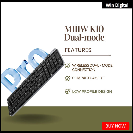 MIIIW K10 Mechanical Keyboard PRO Dual Mode & Low-profile Bluetooth 2.4G Gaming Office Keyboard Slim Design