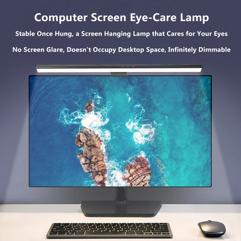 MIWAING Monitor Screen Hanging LED Light Adjustable Infinitely Dimmable No-flicker Blue-light Protection Hanging Light