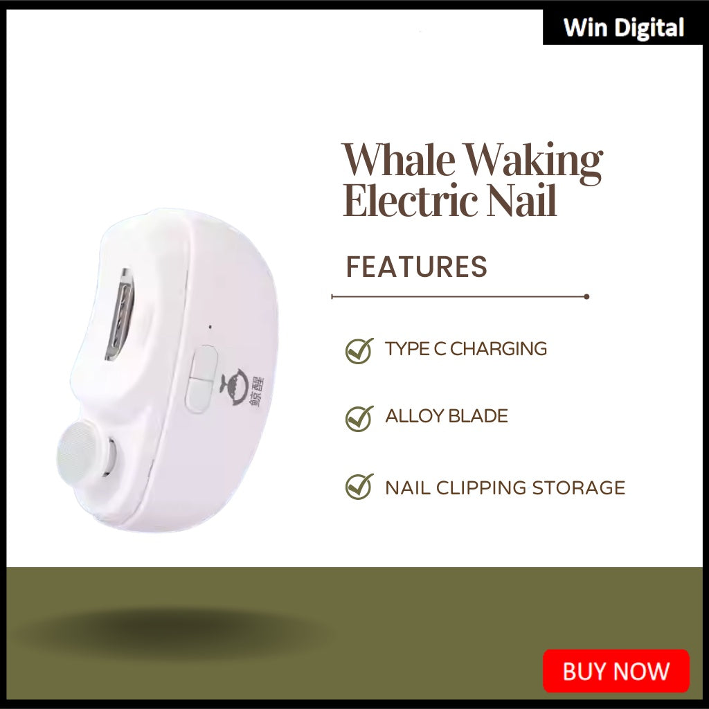 MIWAING Electric Nail Clippers Pro One-touch Auto Trimming Low Noise Built-in Lighting 2-speed With Nail Grinding Disc