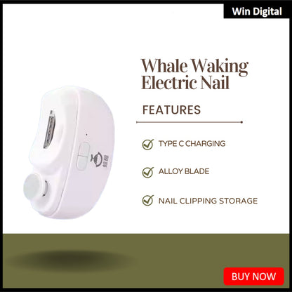 MIWAING Electric Nail Clippers Pro One-touch Auto Trimming Low Noise Built-in Lighting 2-speed With Nail Grinding Disc