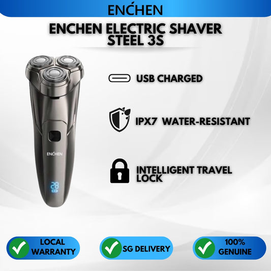 ENCHEN Steel 3S Electric Shaver USB Rechargeable IPX7 Waterproof Facial Beard Shaver Machine Razor
Stainless Steel