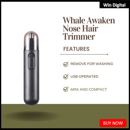 MIWAING 360° Nose Hair Trimmer Stainless Steel R-shaped Cutter Head Portable Washable Arched Cutter Head
