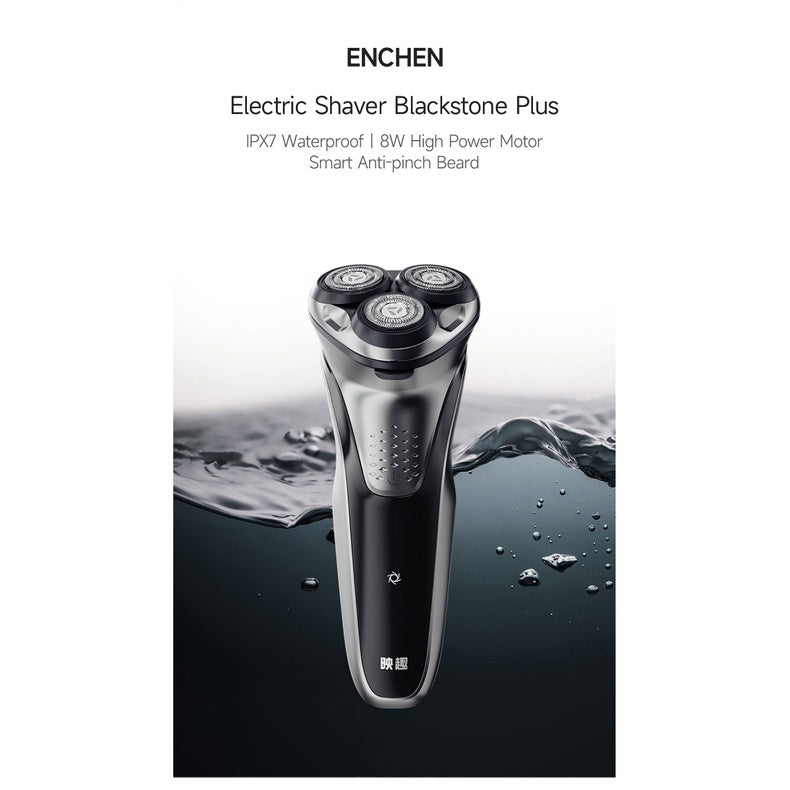 Blackstone Plus ENCHEN Electric Shaver IPX7 Waterproof Beard Trimmer Dry Wet Dual Use 8W Strong Power 3D Independent