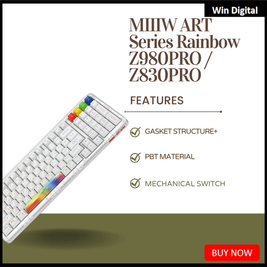 MIIIW ART Z980PRO | Z830PRO Rainbow Pixel Mechanical Keyboard Bluetooth Gasket Structrue+ 3.0/5.0 2.4G Wireless RGB