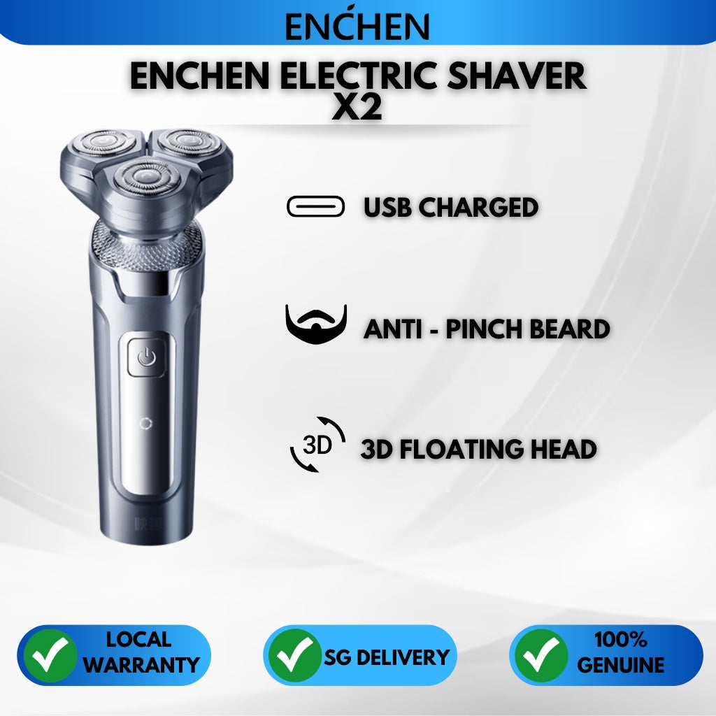 ENCHEN Electric Shaver 3D Floating Shavers Beard Trimmer USB Type-C Rechargeable X2