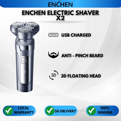 ENCHEN Electric Shaver 3D Floating Shavers Beard Trimmer USB Type-C Rechargeable X2