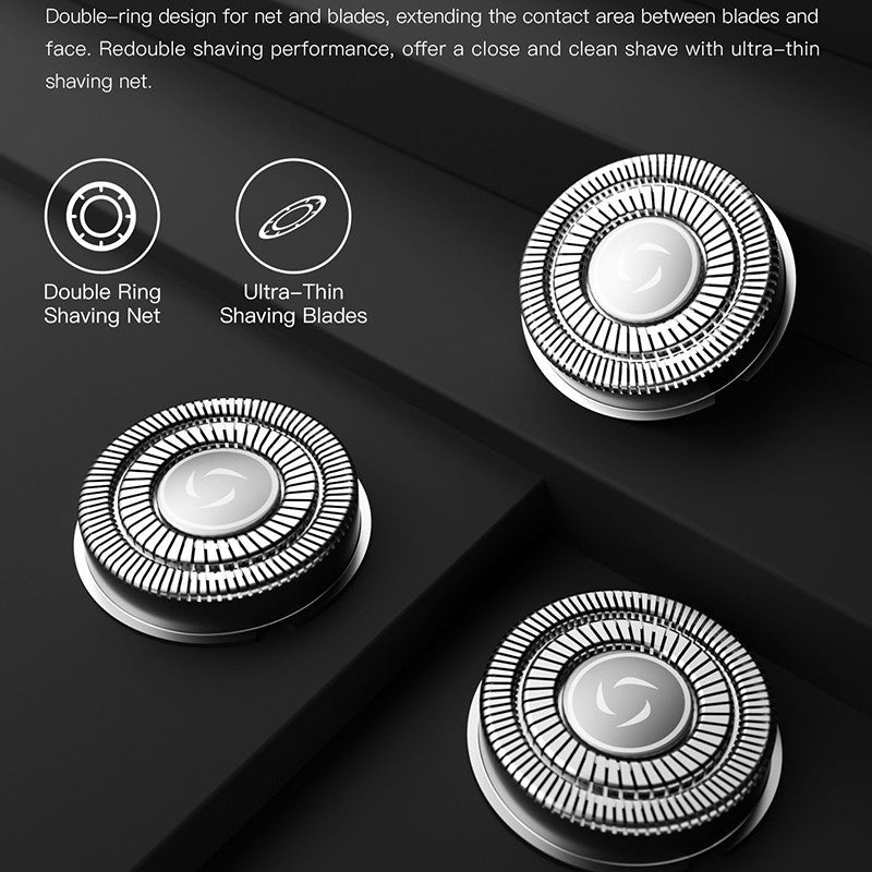 ENCHEN Warrior Electric Shaver 3D Independent Floating Heads Washable Shaving Head 5W Motor Rechargeable Rotary Razor
