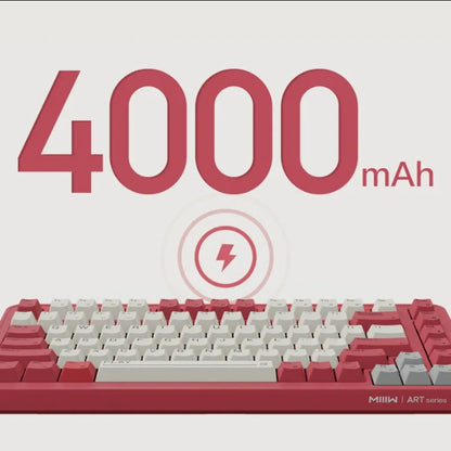 MIIIW ART Z830 Mechanical Keyboard 3-mode 83-keyS G Yellow PRO Axis Full-key Hot Swap BT 3.0 | BLE 5.0 Office Games