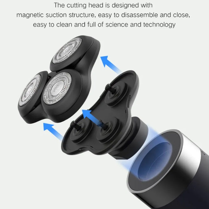 Huanxing S3 Electric Shaver 3 head magnetic levitation C Type Rechargeable Razor Washable Blade Wet Dry Man Shaver Beard