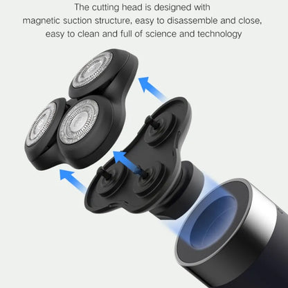 Huanxing S3 Electric Shaver 3 head magnetic levitation C Type Rechargeable Razor Washable Blade Wet Dry Man Shaver Beard