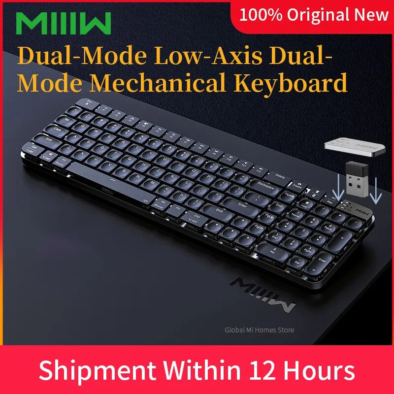 MIIIW K10 Mechanical Keyboard PRO Dual Mode & Low-profile Bluetooth 2.4G Gaming Office Keyboard Slim Design