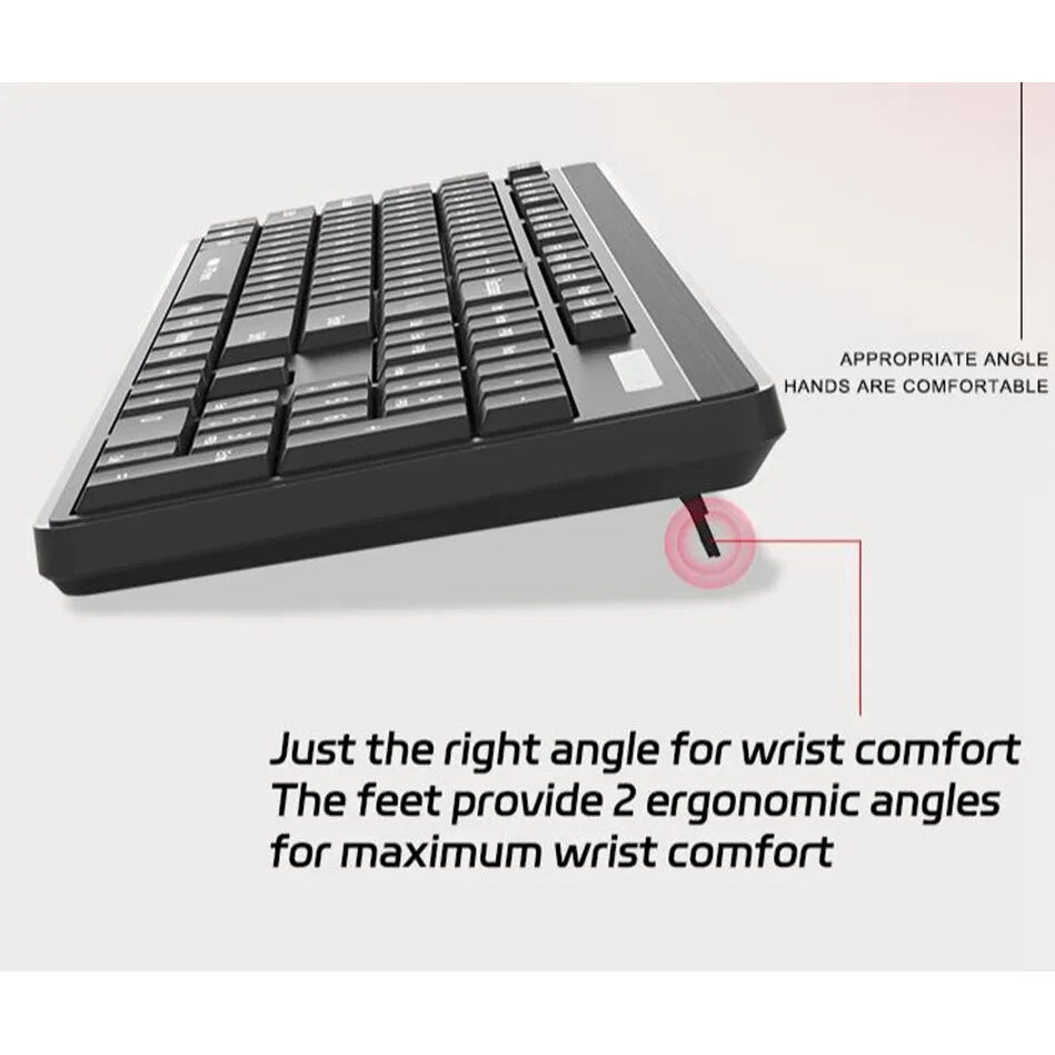new MIIIW B1040 Keyboard Mouse Combo Set 4DPI Durable 12 Multimedia Function Key Full Size 104-Keys