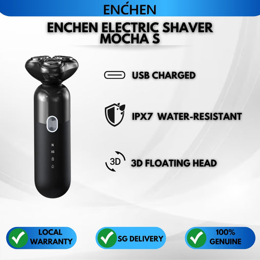 ENCHEN Electric Shaver Mocha S Wet & Dry Beard Shaver IPX7 Waterproof Rechargeable Razor  Intelligent Anti-pinch 4D
