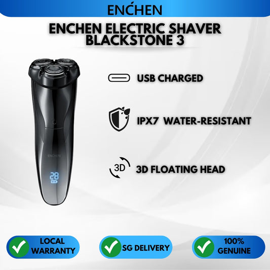 Enchen Blackstone 3 Electric Shaver Razor Wireless IPX7 Waterproof Type C