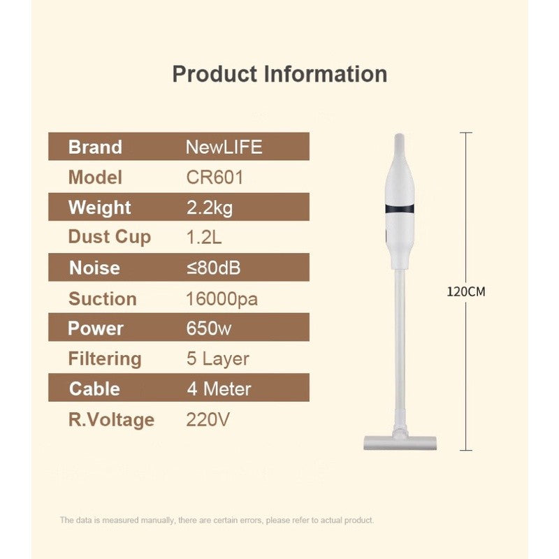 Newlife CR601 Handheld Wired Vacuum Cleaner 16000PA