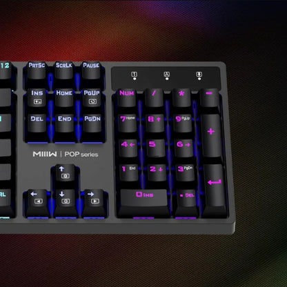 MiiiW Pop Series K1040 104-Key Wired Mechanical Keyboard With 9 Color Light Effect Mixed Color Tea Shaft | Red Shaft