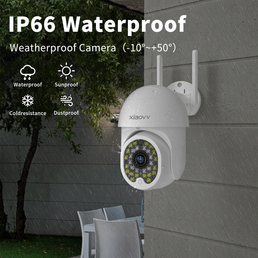 New XIAOVV Outdoor Security Cam P12 1296P FHD IPX66 Waterproof Night Vision Motion Detection PTZ Monitoring