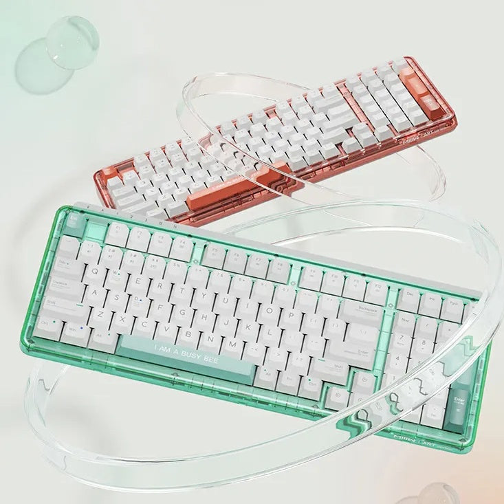 Miiiw Mechanical Keyboard Z980 Gaming Office Keyboard Three-mode Connection With RGB Lamp Effect 2.4G Bluetooth Wireless