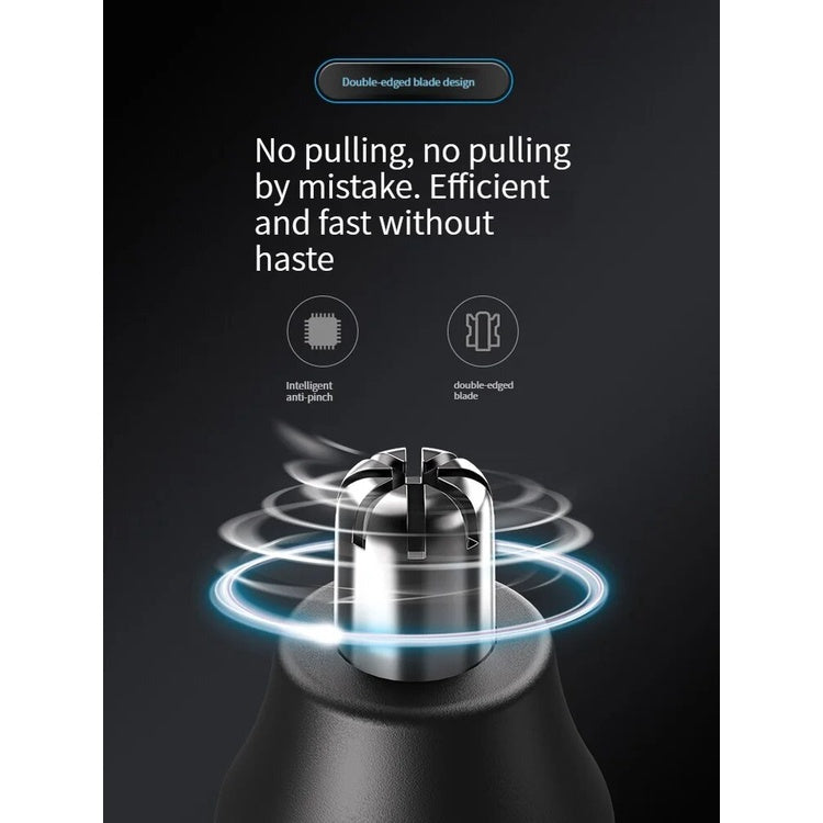 MIWAING 360° Nose Hair Trimmer Stainless Steel R-shaped Cutter Head Portable Washable Arched Cutter Head