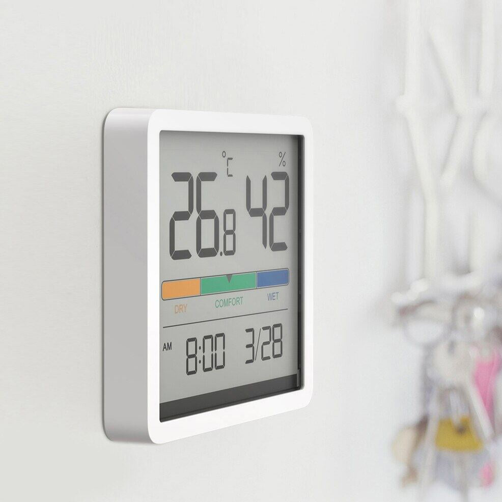MIIIW Mute Temperature Humidity Clock Digital Hygrometer Alarm Clock Indoor Thermometer Humidity
