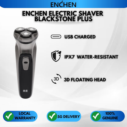 Blackstone Plus ENCHEN Electric Shaver IPX7 Waterproof Beard Trimmer Dry Wet Dual Use 8W Strong Power 3D Independent