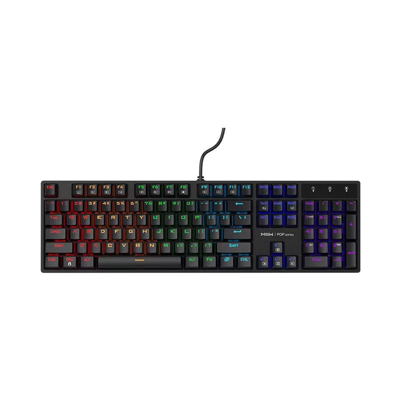 MiiiW Pop Series K1040 104-Key Wired Mechanical Keyboard With 9 Color Light Effect Mixed Color Tea Shaft | Red Shaft